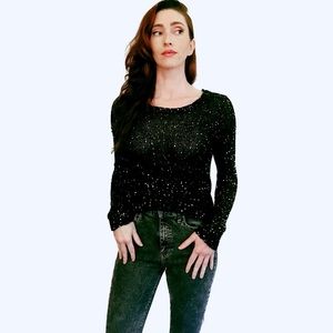 Forever 21 Black Sparkle Knit Sweater
